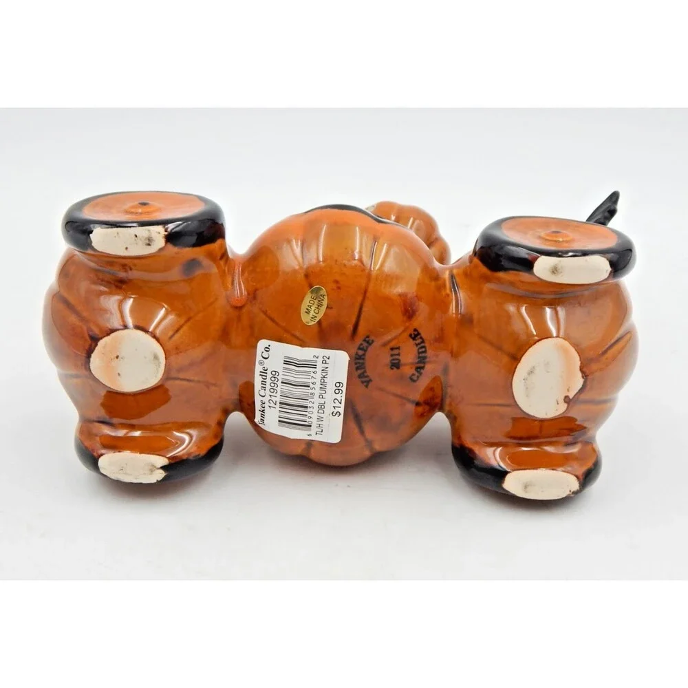 Yankee Candle 2011 Pumpkin Anthropomorphic Driving Car Double Tealight Holder